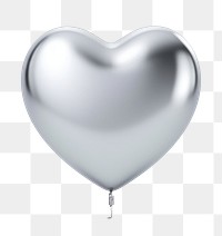 PNG Balloon heart silver love. 