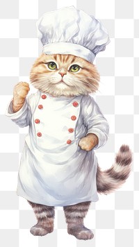 PNG Mammal sketch chef cat. 