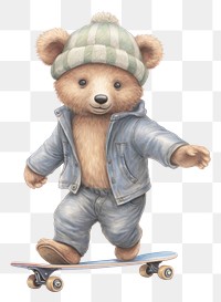 PNG Bear playing skateboard footwear toy  