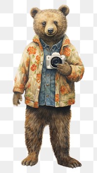 PNG Bear mammal camera representation. 