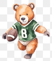 PNG Bear playing football cartoon sports toy. 