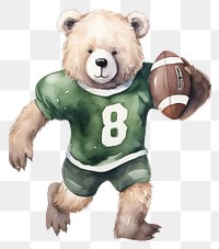 PNG Bear playing football cartoon sports mammal. 