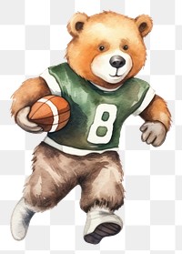 PNG Bear playing football cartoon sports mammal. 