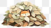 PNG Cartoon plant leaf fox. AI generated Image by rawpixel.