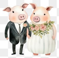 PNG Pig wedding anthropomorphic cartoon mammal. 