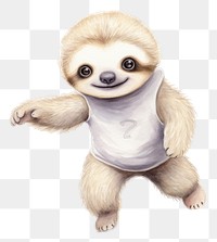 PNG Cartoonish baby sloth animal mammal representation. 