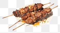 PNG Grilling skewer meat food. 