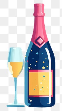 PNG Bottle champagne glass drink. AI generated Image by rawpixel.