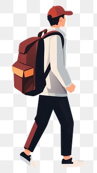 PNG College student backpack walking. AI generated Image by rawpixel.