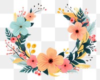 PNG Wreath floral pattern flower. 