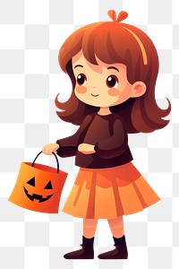 PNG Girl cartoon bag white background. AI generated Image by rawpixel.