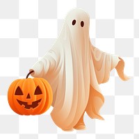 PNG White ghost halloween pumpkin anthropomorphic. AI generated Image by rawpixel.
