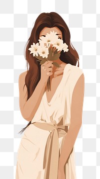 PNG Female flower portrait adult. AI generated Image by rawpixel.