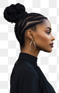 PNG Portrait braid adult black. 