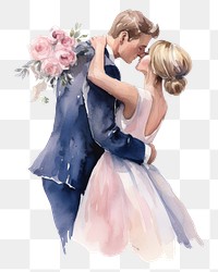 PNG Wedding kissing flower dress. 