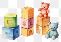 PNG  Wood block set toy representation creativity. AI generated Image by rawpixel.