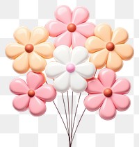 PNG  Flower balloon bouquet arrangement white background inflorescence celebration. AI generated Image by rawpixel.