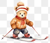 PNG Animal playing ski cartoon sports skiing. 