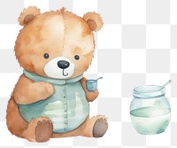 PNG Cartoon drink cute bear. 