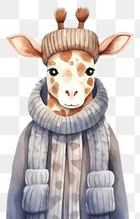 PNG Giraffe wearing a winter coat animal portrait giraffe. 