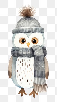 PNG Winter animal couple cartoon bird cute. AI generated Image by rawpixel.