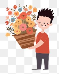 PNG Carrying flower plant illustrated. 