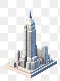 PNG Empire state building 3d isometric architecture skyscraper. 