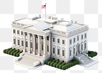 PNG 3d isometric white house architecture building. 