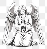 PNG Drawing angel sketch representation. AI generated Image by rawpixel.