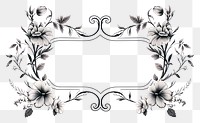 PNG A floral split divider frame stencil pattern drawing. AI generated Image by rawpixel.