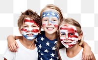 PNG American flag face paint children portrait. AI generated Image by rawpixel.
