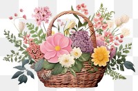PNG  Artificial Flowers basket flower blossom. AI generated Image by rawpixel.
