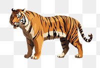 PNG Tiger wildlife standing animal. AI generated Image by rawpixel.