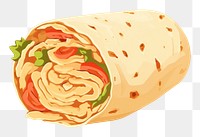 PNG Chicken Wrap bread food flatbread. AI generated Image by rawpixel.