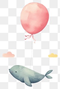 PNG Whale animal balloon cartoon. 