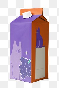 Juice carton png, transparent background