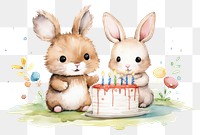 PNG Cute animal friends birthday cake dessert mammal representation. 