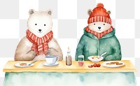 PNG Winter cartoon table food. AI generated Image by rawpixel.