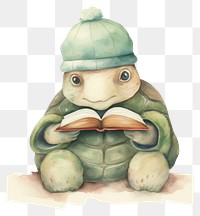 PNG Cute tortoise philosopher cartoon animal  