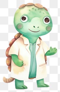 PNG Cute turtle doctor cartoon toy  