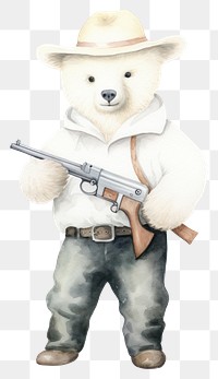 PNG Cute white bear cartoon weapon hat. 