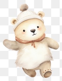 PNG Cute white bear snowman cartoon animal. 