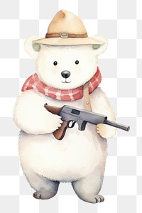 PNG Cute white bear cartoon weapon toy. AI generated Image by rawpixel.