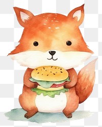 PNG Animal cartoon mammal burger. AI generated Image by rawpixel.