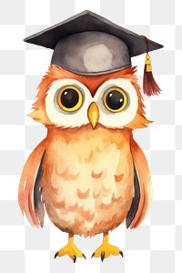 PNG Cute owl student animal graduation cartoon. AI generated Image by rawpixel.