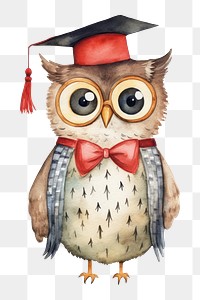 PNG Owl teacher graduation cartoon animal. 