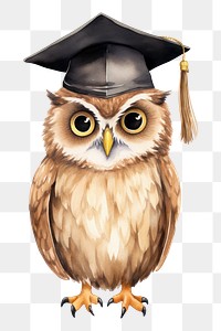 PNG Owl teacher animal graduation bird. 