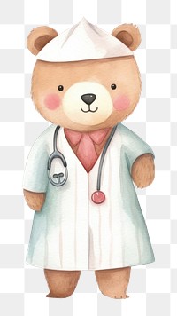 PNG Bear nurse cartoon cute toy. 