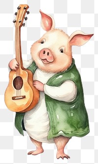 PNG Pig dancing cartoon white background performance. 