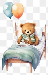 PNG Sick bear furniture balloon cartoon. 